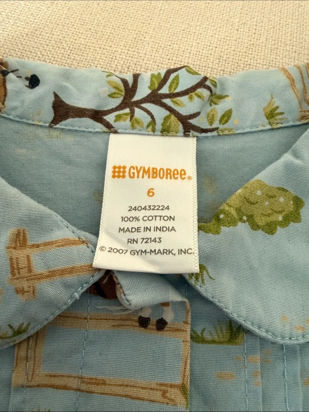 girls 6 Gymboree blue horse equestrian riding dress print club pleated cotton